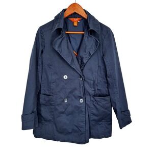 Joe Fresh Navy Blue Short Trench Coat Women's Size‎ Medium Never Worn